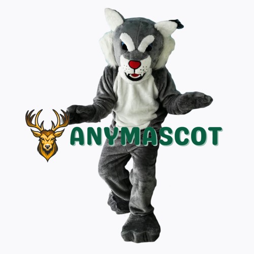Grey Power Cat Wildcat Mascot Costume