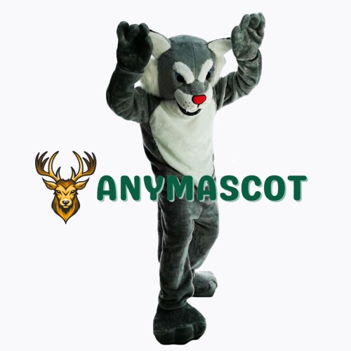 Grey Power Cat Wildcat Mascot Costume