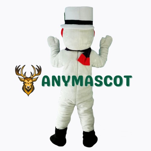 New Extra Round Snowman w Hat Scarf Mascot Costume