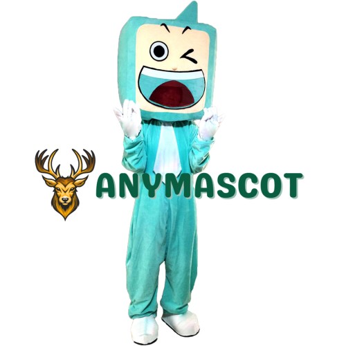 Green TV Set Mascot Costumes