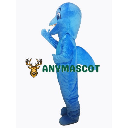Happy Blue Dolphin Mascot Costumes