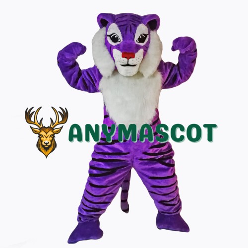 Purple Tiger Mascot Costume