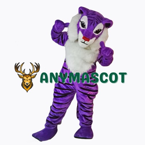 Purple Tiger Mascot Costume