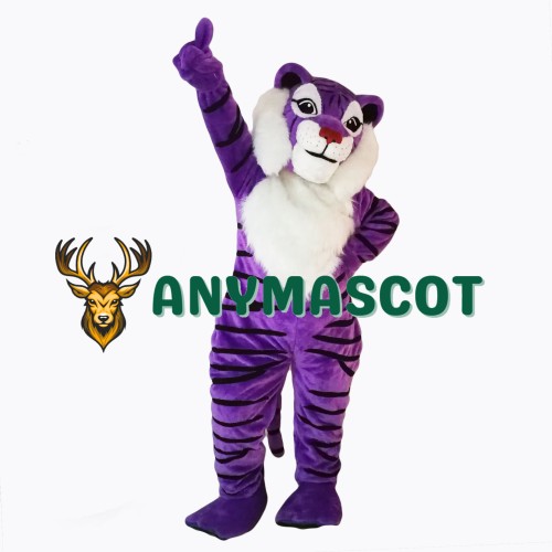 Purple Tiger Mascot Costume