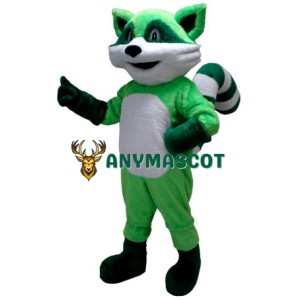 Green Ricky Racoon Mascot Costume