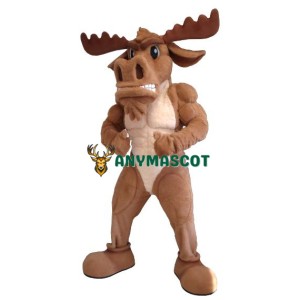 Power Muscly Moose Mascot Costume