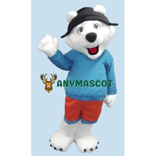 Cute Friendly Polar Bear Mascot Costume