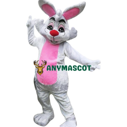 Glasses Easter Bunny Mascot Costume