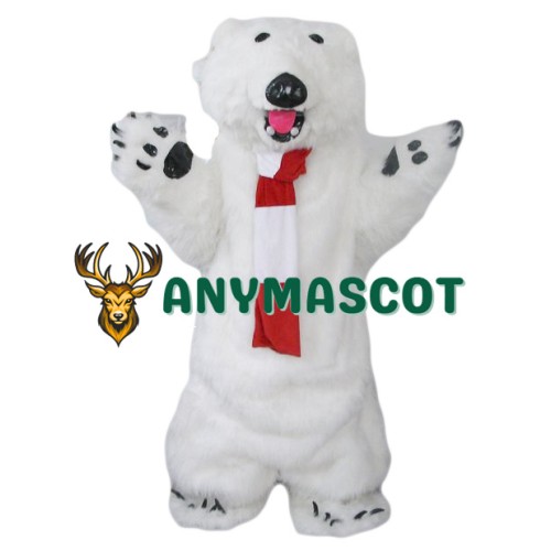 Furry Polar Bear Mascot Costume 