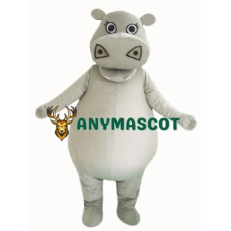 Big Fat Grey Hippo Mascot Costume