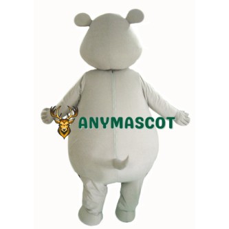 Big Fat Grey Hippo Mascot Costume