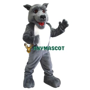 Cute Grey Wolf Mascot Costume