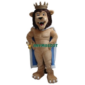 Power Muscular Lion Mascot Costume
