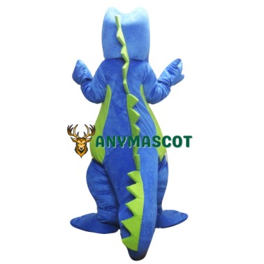 Adult Blue Green Dinosaur Mascot Costume