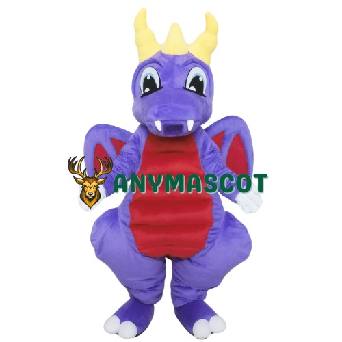 Purple Dragon Mascot Costume for Adults
