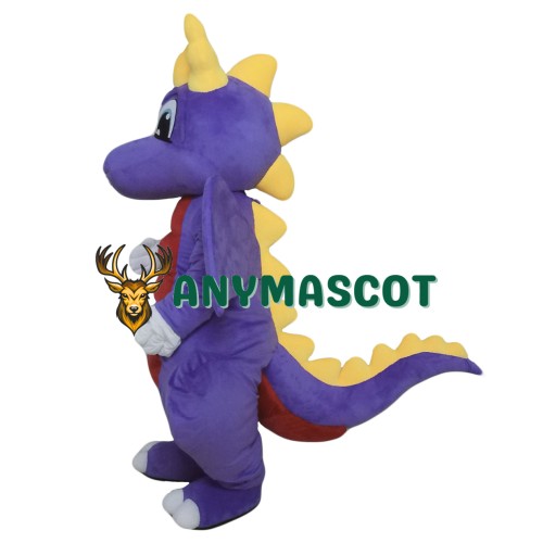 Purple Dragon Mascot Costume for Adults