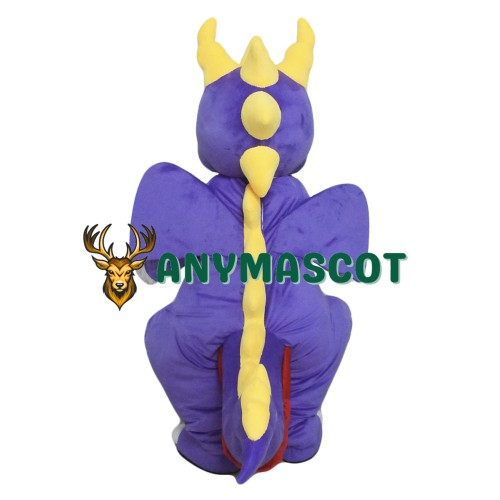 Purple Dragon Mascot Costume for Adults