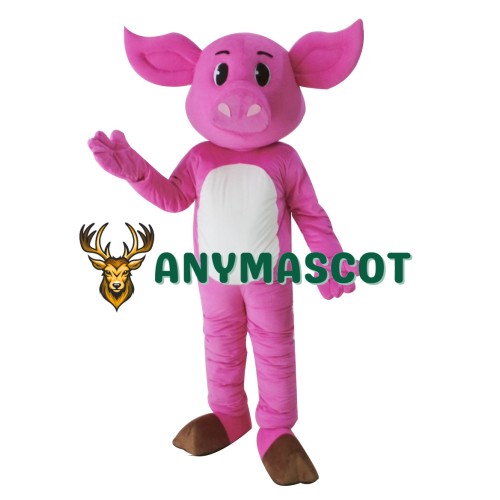 Adult Pink Pig Mascot Costume