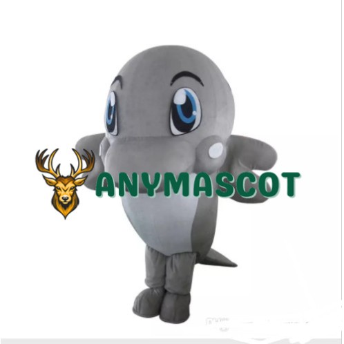 Professional Gray Dolphin Mascot Costume