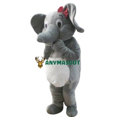 Female Grey Elephant Mascot Costume