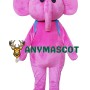 Adult Pink Elephant Mascot Costume