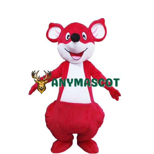 Red Happy Kangaroo Mascot Costume