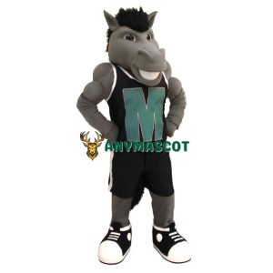 Grey Power Mustang Mascot Costume