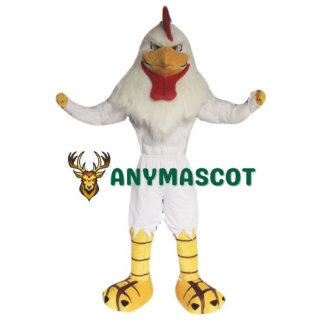 Power White Rooster Mascot Costume