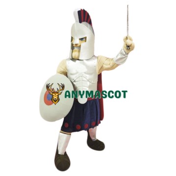 Silver Spartan Titan Trojan Mascot Costume