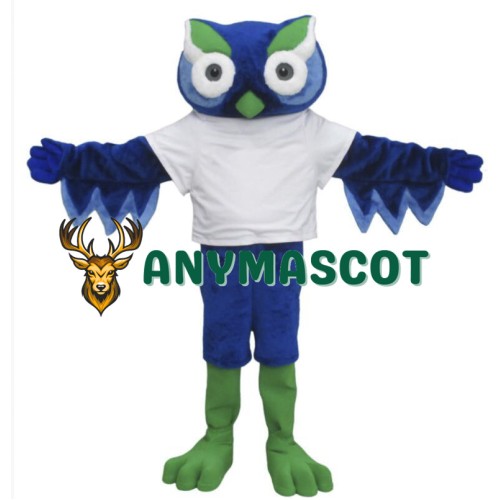 Cute Blue Owl Mascot Costume