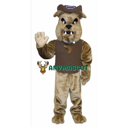 Brown Bulldog Mascot Costume