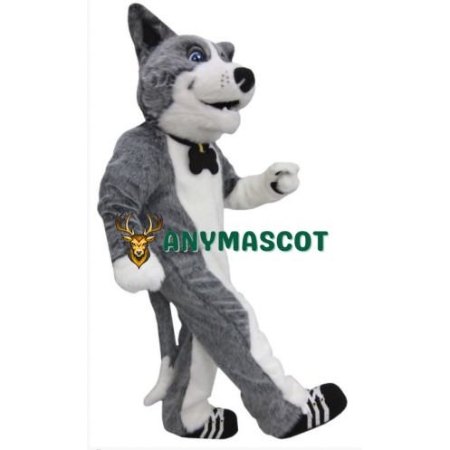 Cute Grey Dog Mascot Costume