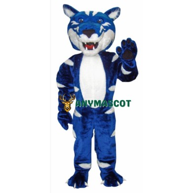 Blue& White Wild Cat Mascot Costume