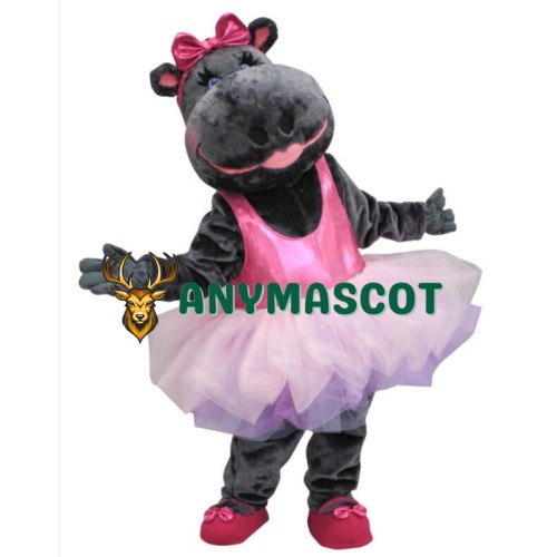 Ballerina Hippo Mascot Costume