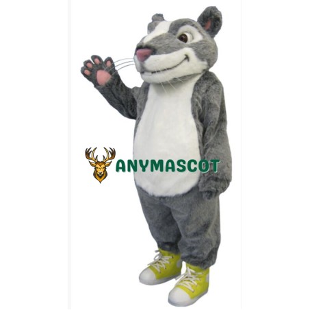 Grey White Hamster Mascot Costume