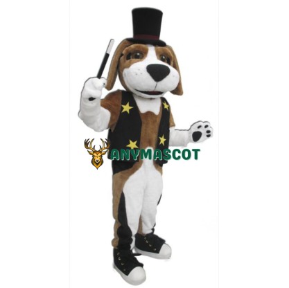 Brown White Dog Mascot Costume
