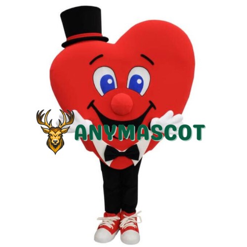 Health Heart With Top Hat Mascot Costume