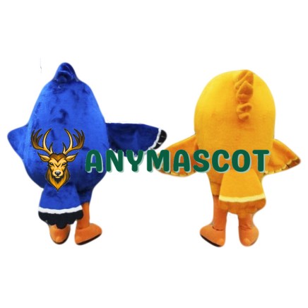 College Blue and Yellow Bird Mascot Costume