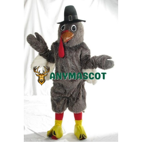 Grey Turkey Mascot Costume