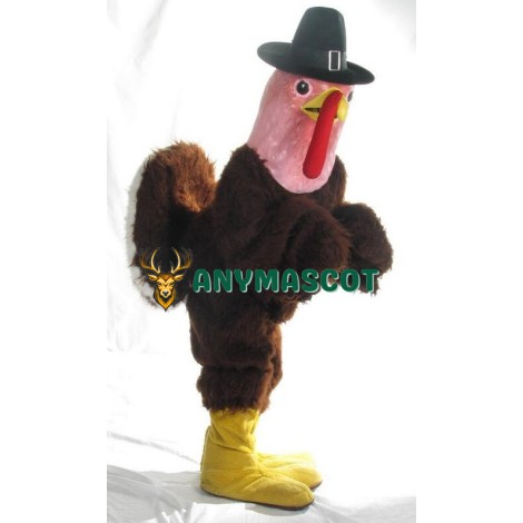 Pink Head Turkey Mascot Costume