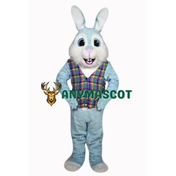 Blue Easter Bunny Mascot Costume