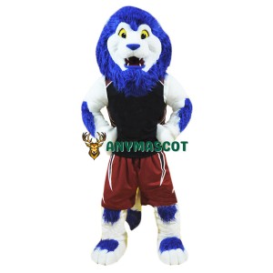 Blue Sport Lion Mascot Costume