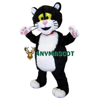 Cute Black & White Cat Mascot Costume