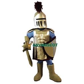 Blue &  Golden Knight Mascot Costume