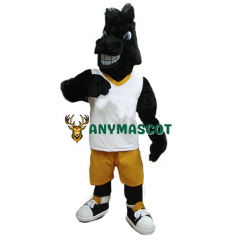 Sport Black Horse Mascot Costume