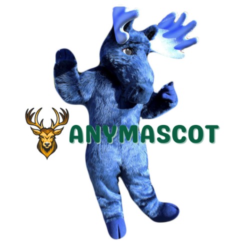 Blue Moose Mascot Costume