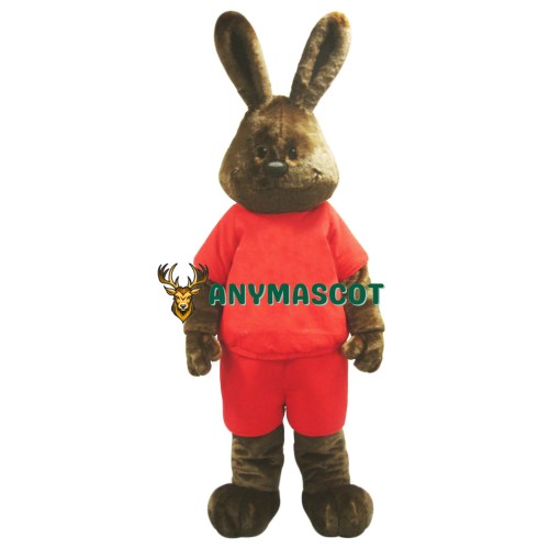 Happy Brown Rabbit Mascot Costume