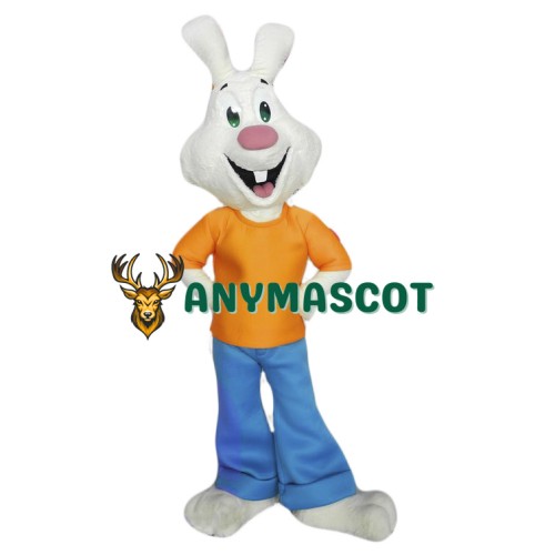Happy White Rabbit Mascot Costume