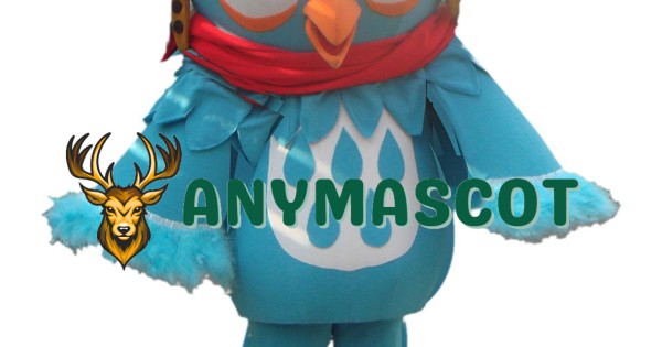 Blue Bird Mascot Costume with Glasses