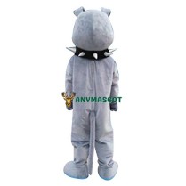Grey Bulldog Mascot Costume